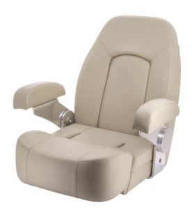 SEAMAN helm seat with flip up squab, light ivory