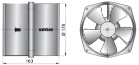 VETUS - Ventilateur-extracteur type VENT anti-déflagrant (IP67) 24 Volts 3  Ampères capacité 12,2m³/min. VETUS VENT17824 
