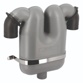 VETUS gas/water separator, 90mm rotating connections, 75mm drain